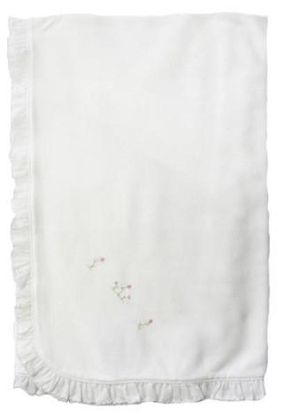 Rose Vine White Blanket with White Ruffle - Little Threads Inc. Children's Clothing