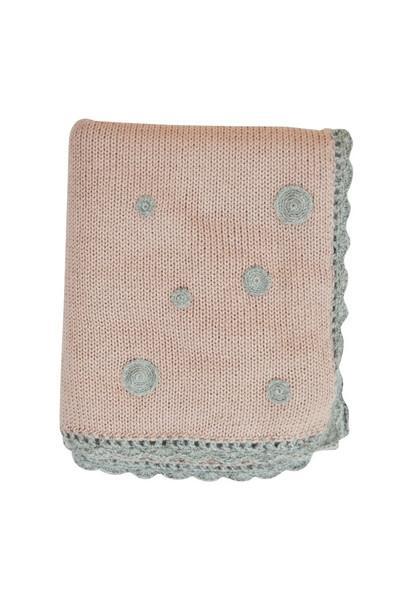 Pink Baby Alpaca Blanket with Grey Trim - Little Threads Inc. Children's Clothing