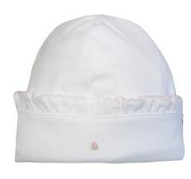 Rosebud White Hat with White Ruffle - Little Threads Inc. Children's Clothing