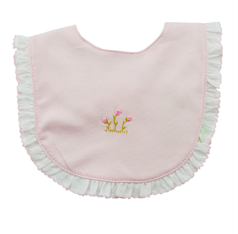 Baby Girl's Pink Flower Bib - Little Threads Inc. Children's Clothing