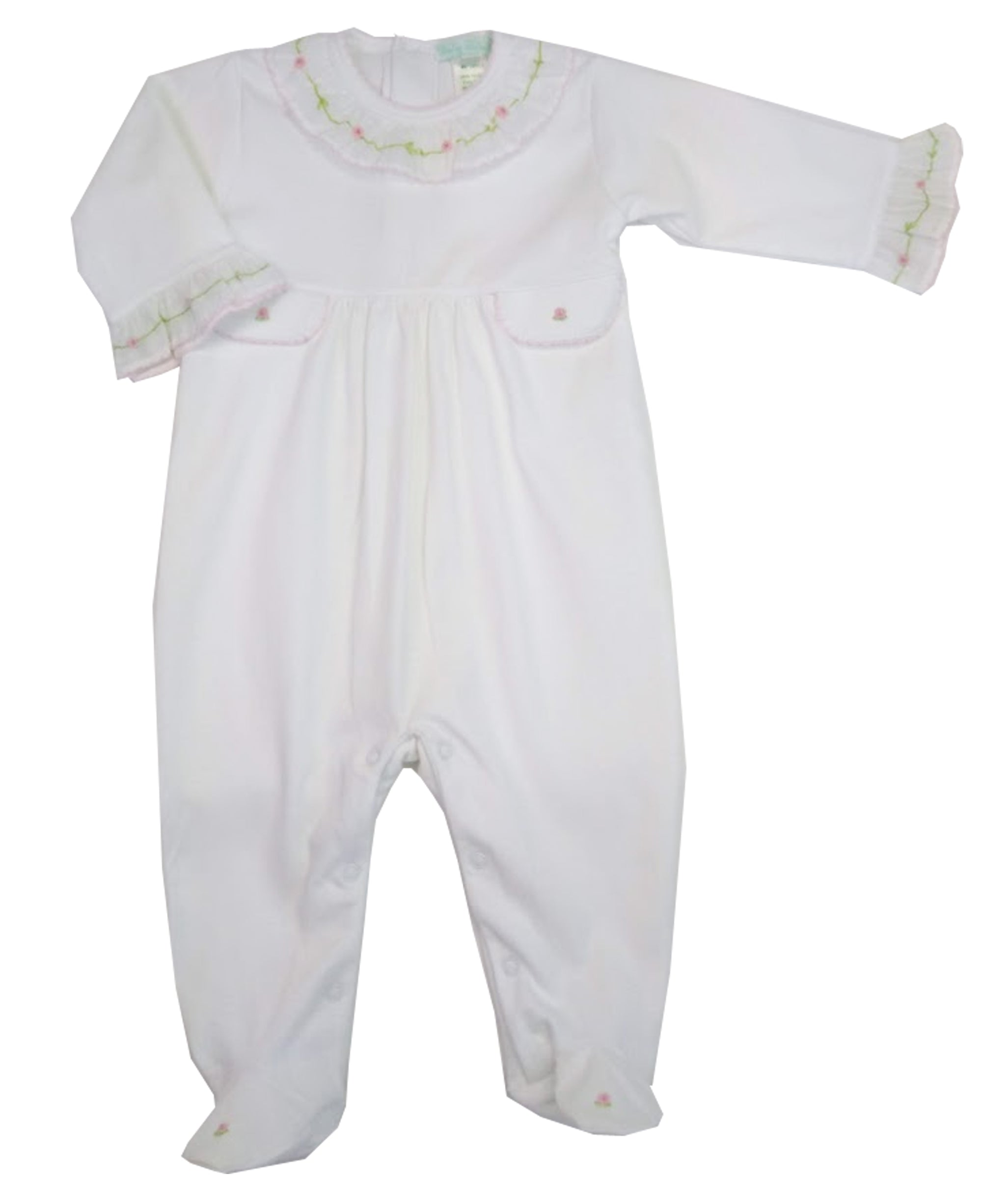 Baby Girl's Rose Vine Footie - Little Threads Inc. Children's Clothing