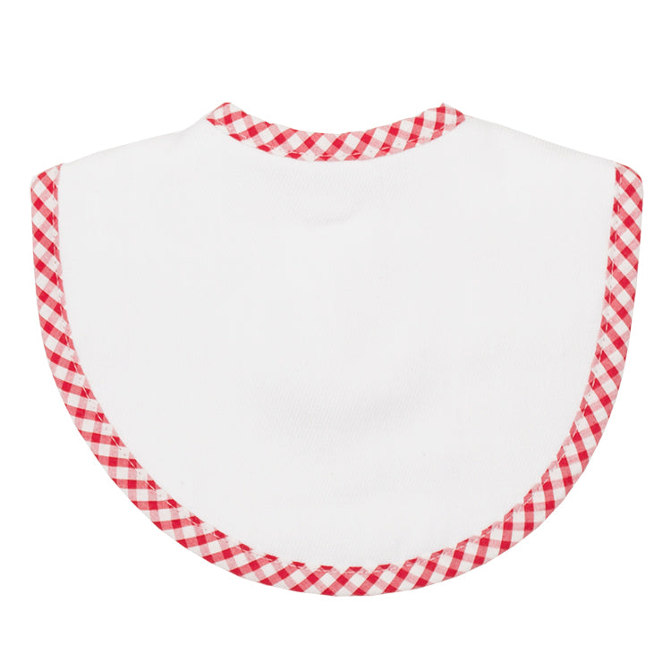 Red Checks Trim  Burp Cloth Bib - Little Threads Inc. Children's Clothing