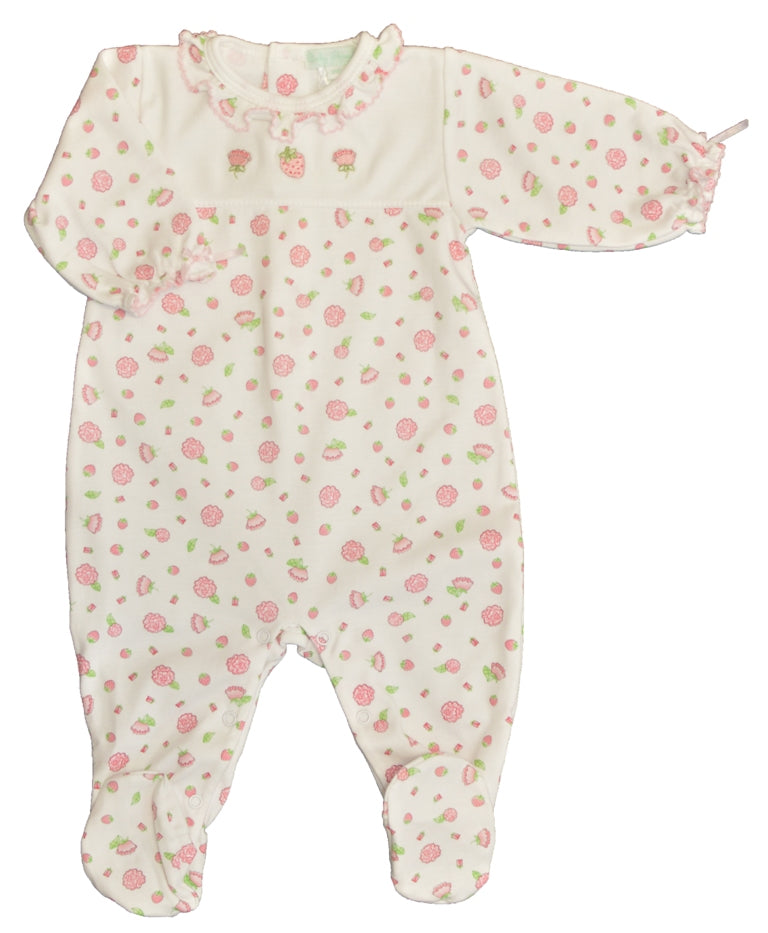 Strawberry and Rose Girl Footie - Little Threads Inc. Children's Clothing