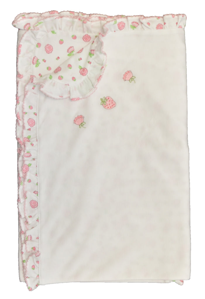 Strawberry and Rose Girl Blanket - Little Threads Inc. Children's Clothing
