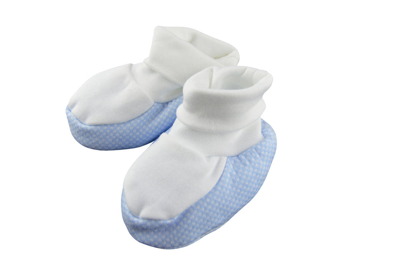 Baby Boy's Blue Checkered Booties - Little Threads Inc. Children's Clothing