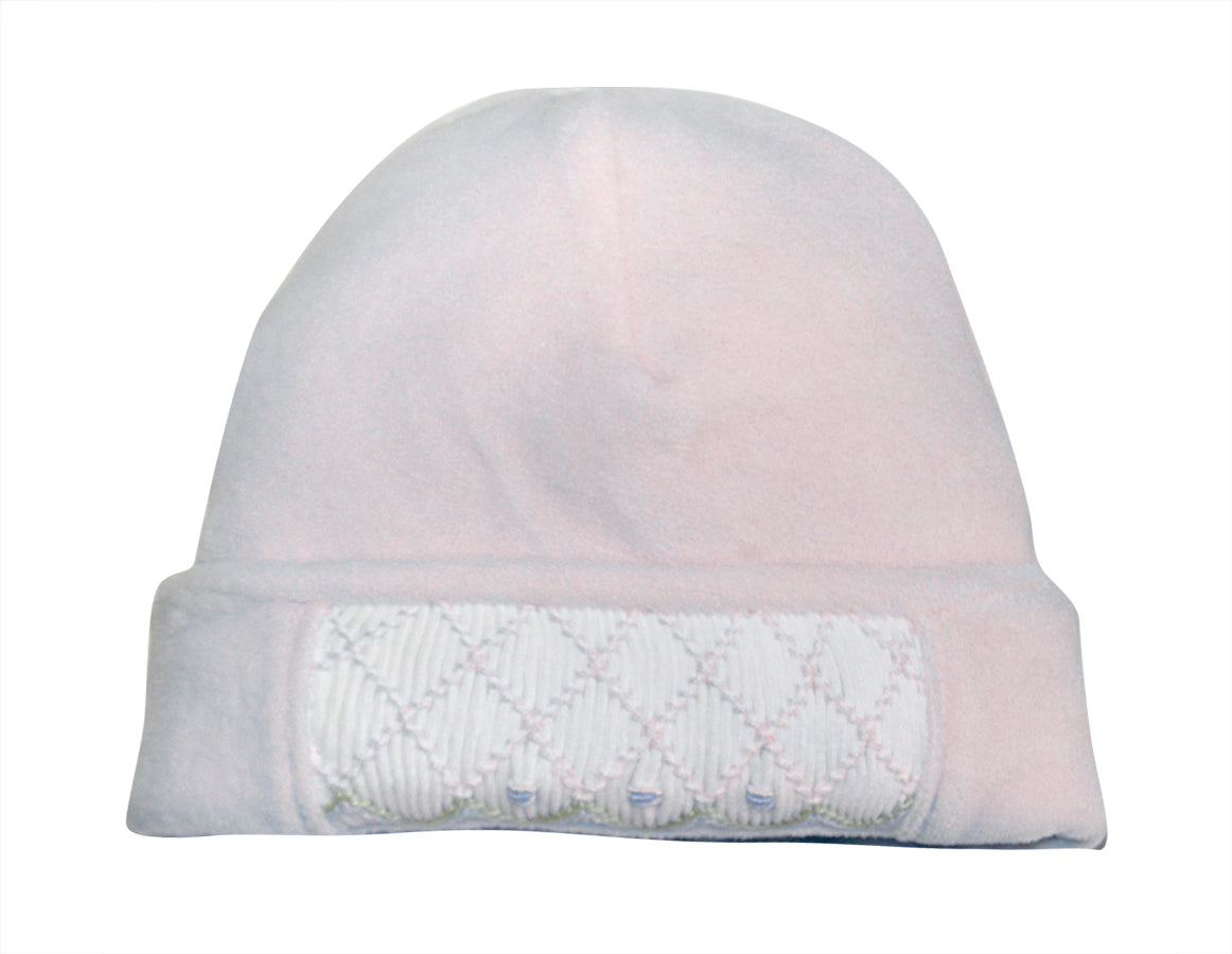 Pink Velour Smocked Hat - Little Threads Inc. Children's Clothing