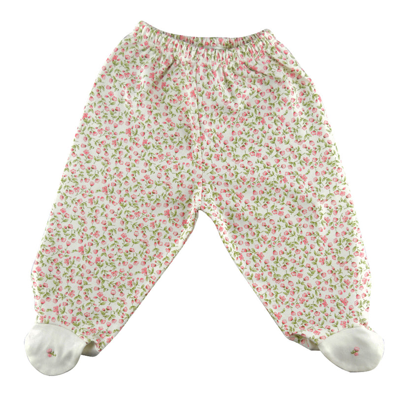Baby Girl's Floral Print Pull On Foot Pants - Little Threads Inc. Children's Clothing