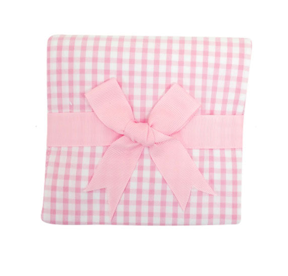 Pink Checks Baby Girl Burp Pad - Little Threads Inc. Children's Clothing