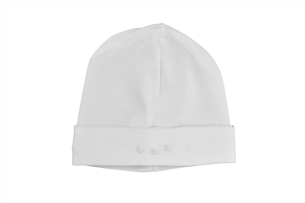 White Hat With White Roses - Little Threads Inc. Children's Clothing