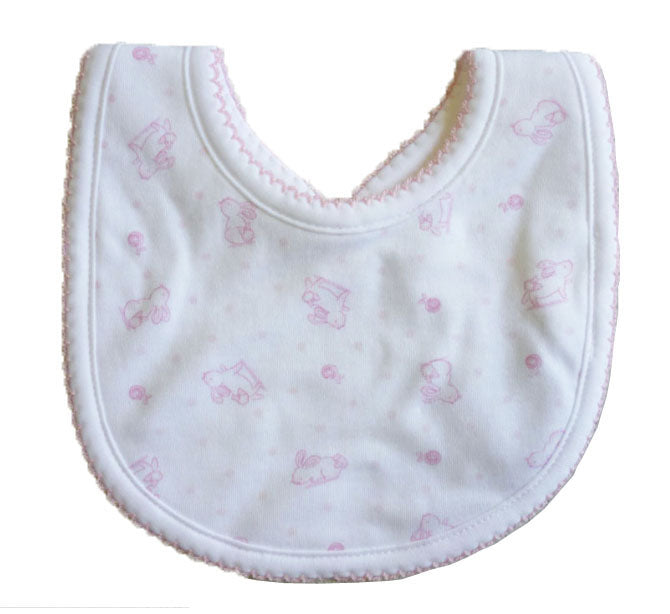 Baby Girl's Pink Easter Bunny Bib - Little Threads Inc. Children's Clothing