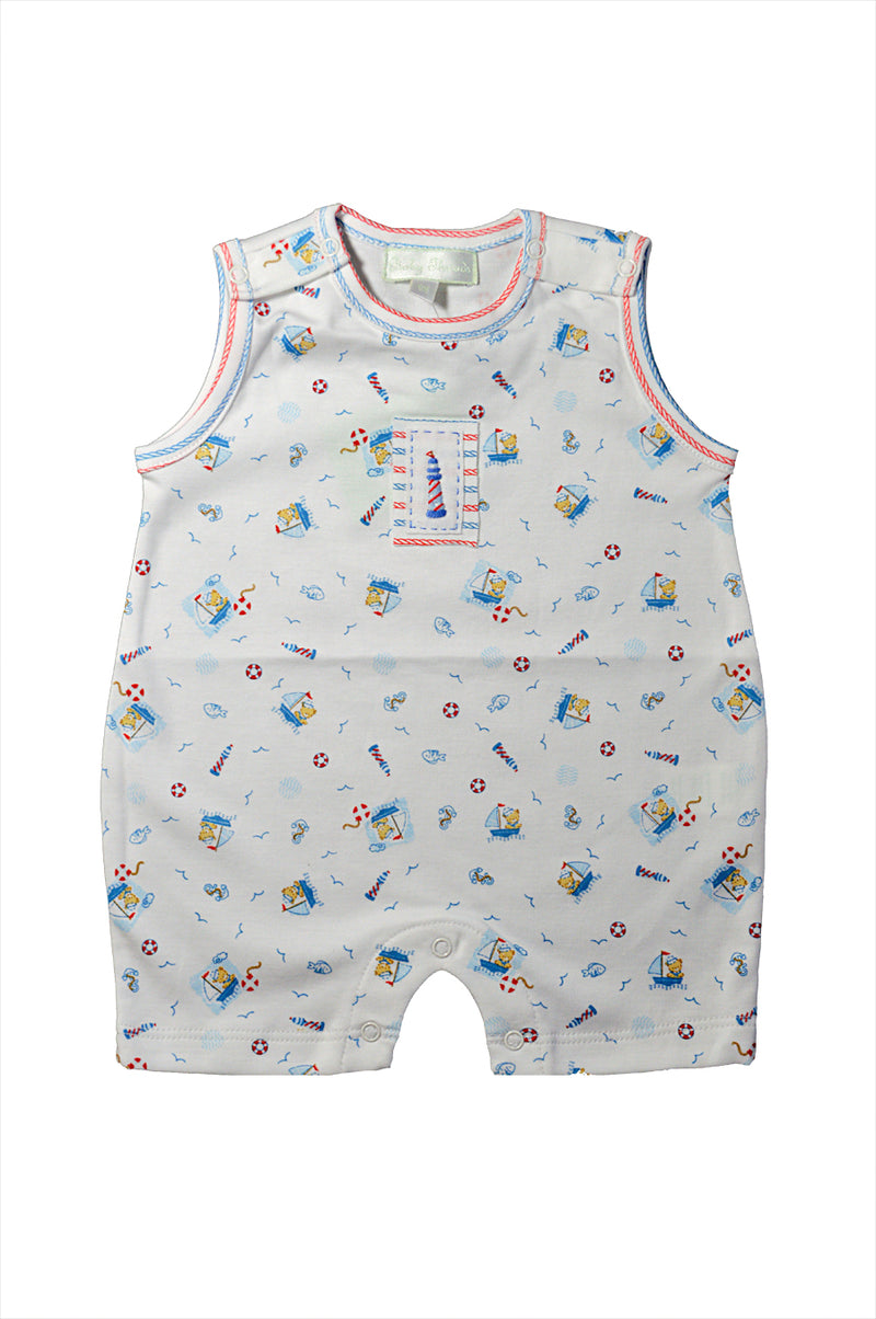 Baby Boy's Nautical Bear Print Romper - Little Threads Inc. Children's Clothing