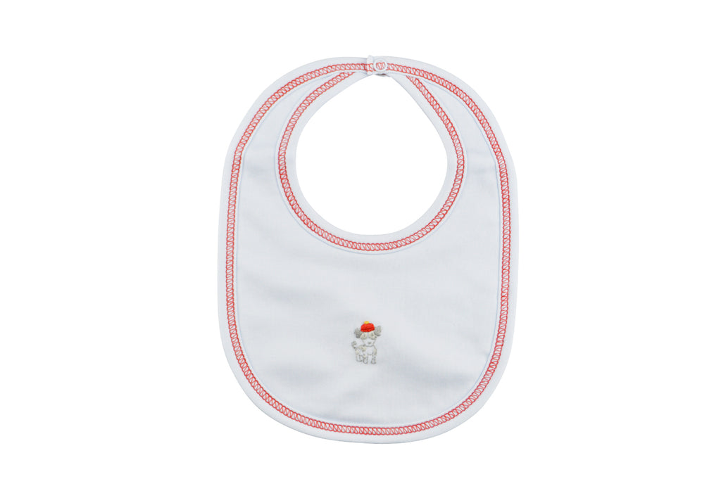 Baby Boy's Blue Fire Dog Bib - Little Threads Inc. Children's Clothing