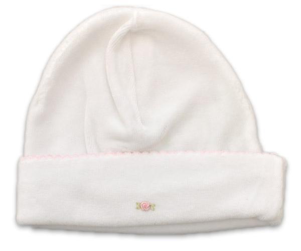 White Velour Girls Hat - Little Threads Inc. Children's Clothing
