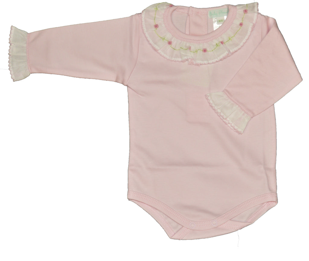 Baby Girl's Pink Rose Vine Long Sleeve Onesie - Little Threads Inc. Children's Clothing