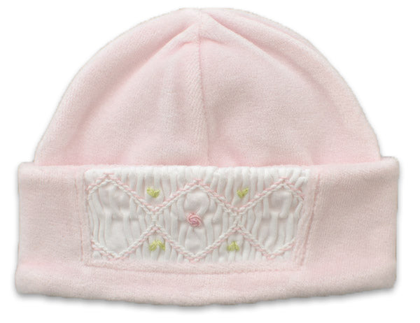 Pink Velour Smocked Hat - Little Threads Inc. Children's Clothing