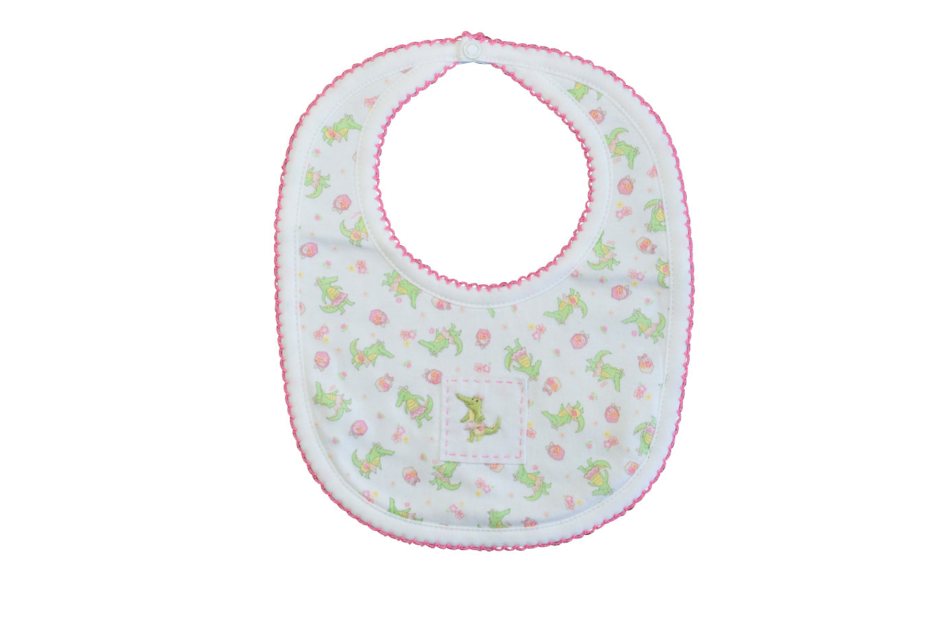 Baby Girl's Alligator Print Bib - Little Threads Inc. Children's Clothing