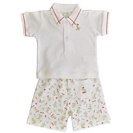 Alligator Bermuda Boys 2pc Pima Cotton Short Set - Little Threads Inc. Children's Clothing