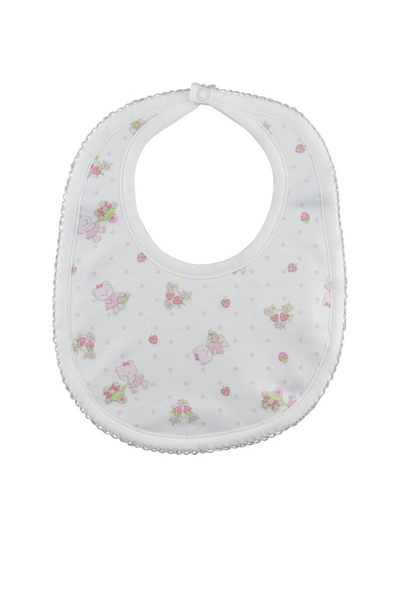 Baby Girl's Strawberry Bear Bib - Little Threads Inc. Children's Clothing