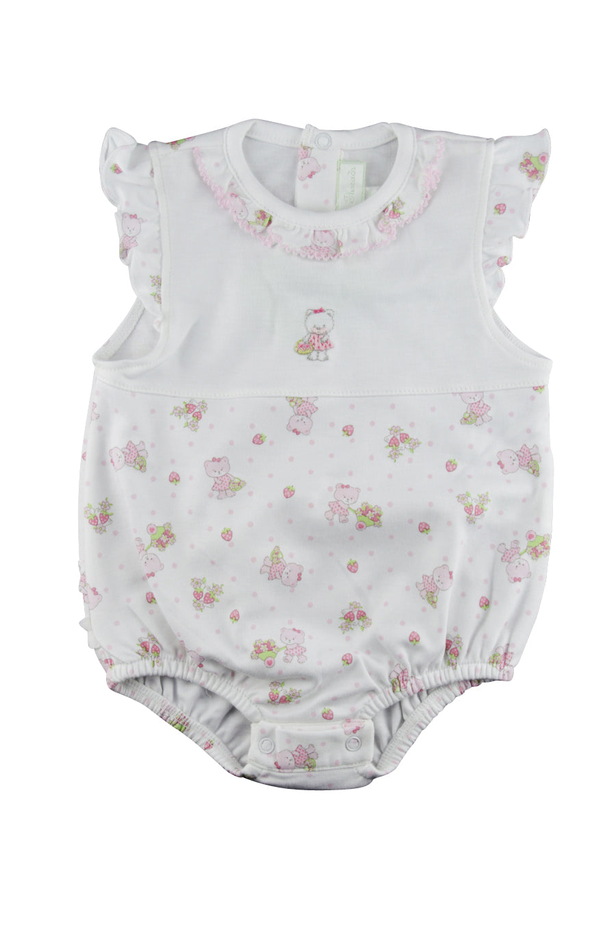 Baby Girl's Strawberry Bear Onesie - Little Threads Inc. Children's Clothing