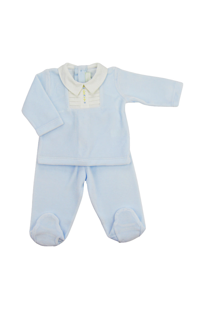 Baby's blue Velour pants set - Little Threads Inc. Children's Clothing