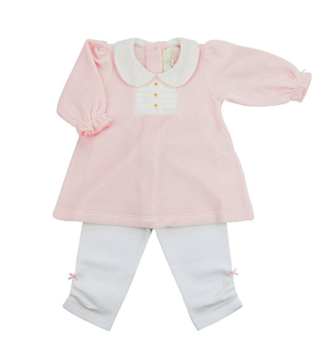 Baby Girl's Pink Rosita Velour 2 piece legging Set - Little Threads Inc. Children's Clothing