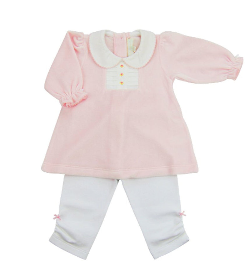 Baby Girl's Pink Rosita Velour 2 piece legging Set - Little Threads Inc. Children's Clothing