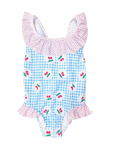 Cherries  Girl's Swimsuit - Little Threads Inc. Children's Clothing