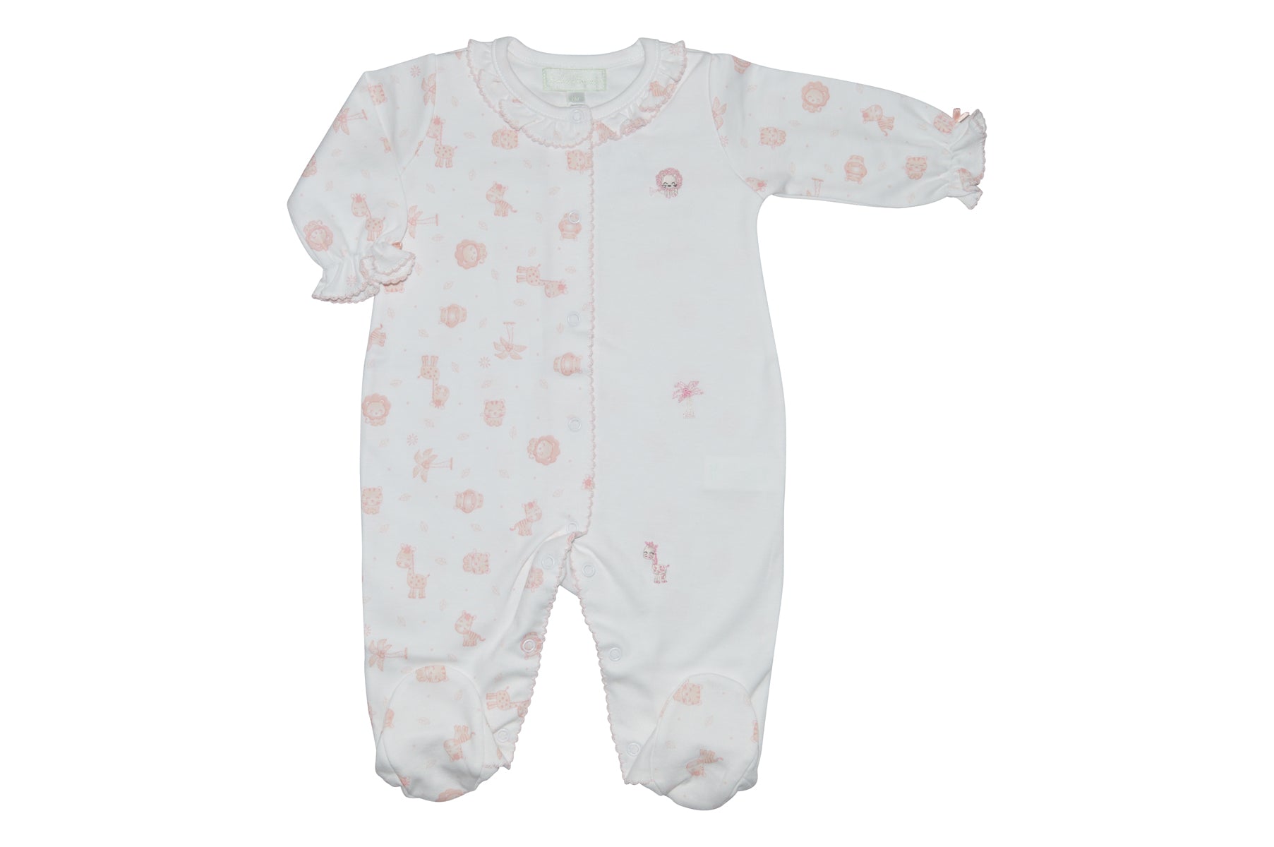 Baby Girl's Pink Animal Print Footie - Little Threads Inc. Children's Clothing