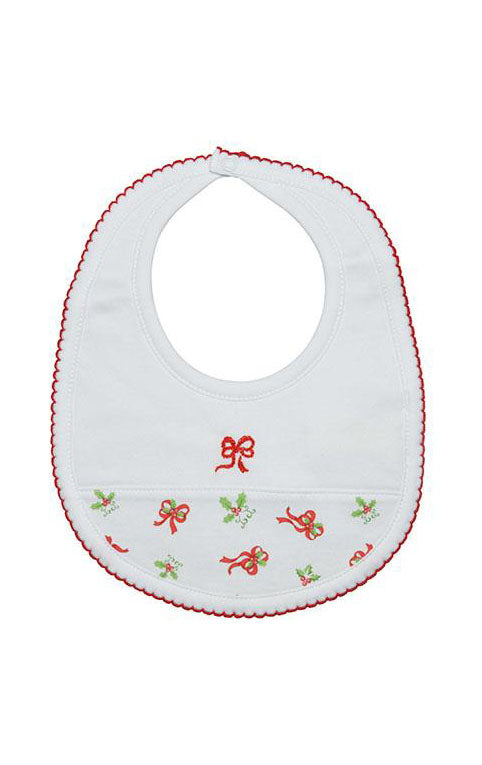 Christmas Bows Pima Cotton Bib - Little Threads Inc. Children's Clothing