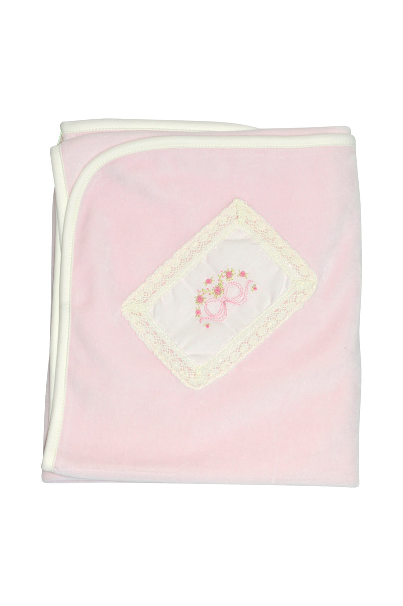 Bow Velour Baby Girl's Blanket - Little Threads Inc. Children's Clothing