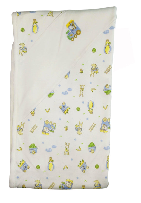 Bunnies print baby boy blanket - Little Threads Inc. Children's Clothing