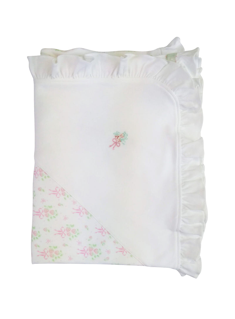 Strawberry pima cotton blanket - Little Threads Inc. Children's Clothing