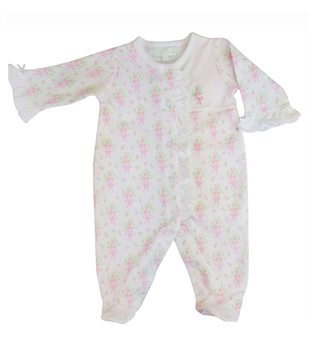 Baby Girls strawberry footie - Little Threads Inc. Children's Clothing
