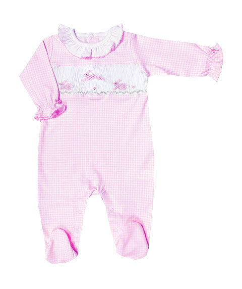 Easter bunny baby girl footie - Little Threads Inc. Children's Clothing