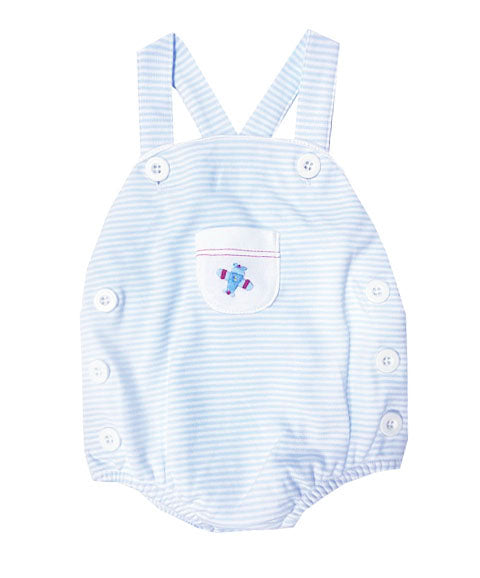 Airplanes Striped Baby Boy Pima Cotton Romper - Little Threads Inc. Children's Clothing