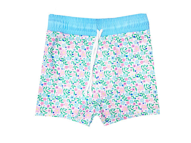 Floral Light Blue Swim Trunks - Little Threads Inc. Children's Clothing