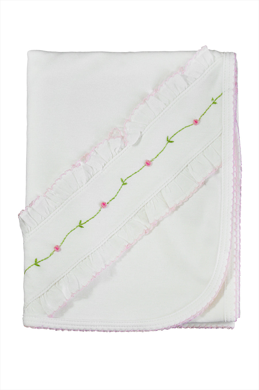 Baby Girl's White Rose Vine Blanket - Little Threads Inc. Children's Clothing