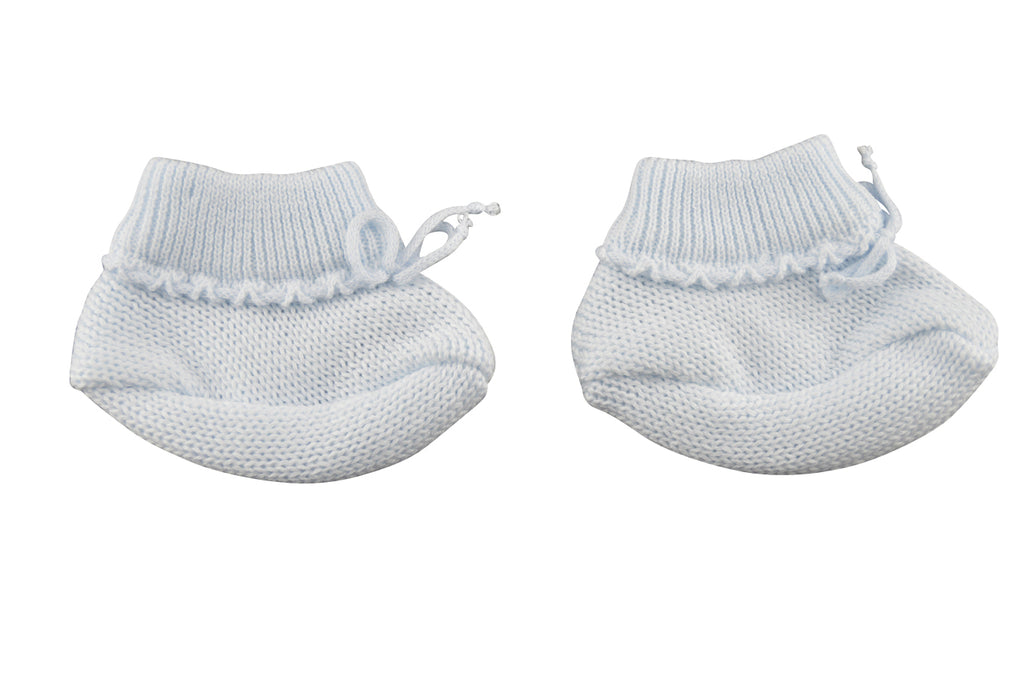 Blue Knit Booties - Little Threads Inc. Children's Clothing