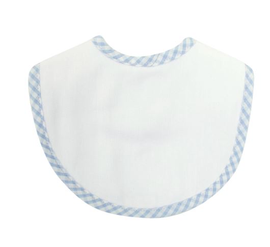 Blue checks Trim  Burp Cloth Bib - Little Threads Inc. Children's Clothing