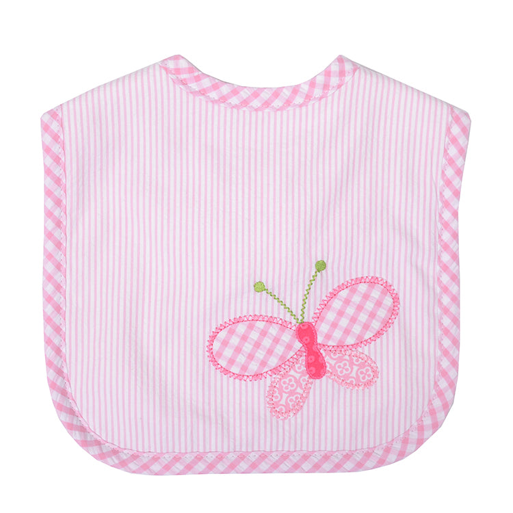 Butterfly applique Baby Girl Bib - Little Threads Inc. Children's Clothing