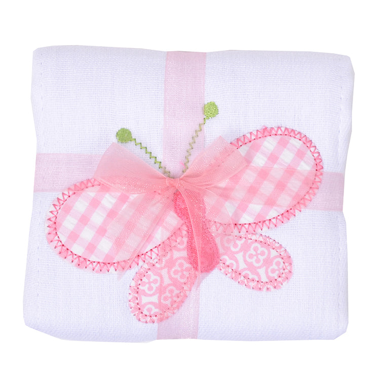 Butterfly Appliqued Burps - Little Threads Inc. Children's Clothing