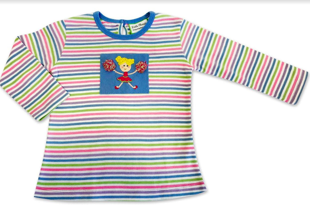 Cheerleader Cotton Knit Girl's Shirt - Little Threads Inc. Children's Clothing