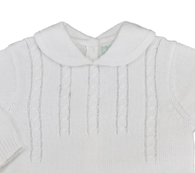 White Knitted Boy's Sweater & Pant Set - Little Threads Inc. Children's Clothing