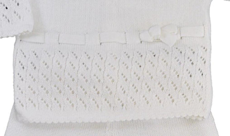 White Knitted Girl's Sweater & Pant Set - Little Threads Inc. Children's Clothing