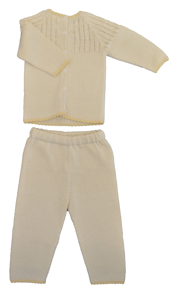 Ivory Ecru Stitch Pants Set - Little Threads Inc. Children's Clothing