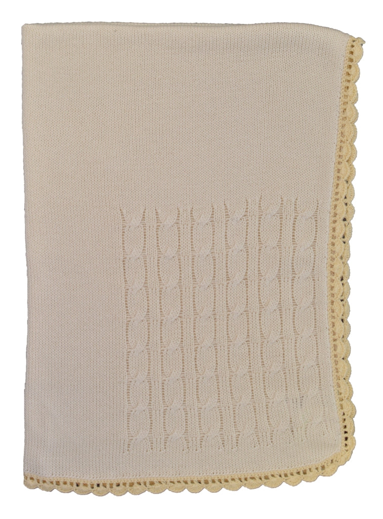 Gold Knit Ecru Blanket - Little Threads Inc. Children's Clothing
