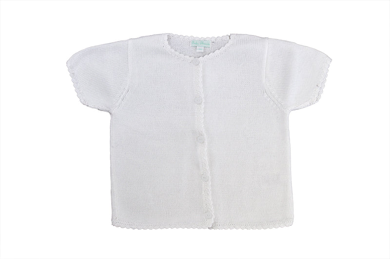 White Knit Top with Buttons - Little Threads Inc. Children's Clothing