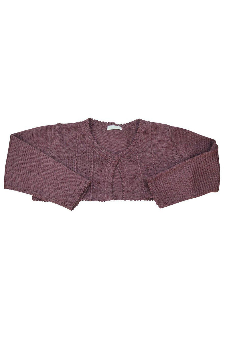 Mauve Baby Alpaca Bolero Sweater - Little Threads Inc. Children's Clothing