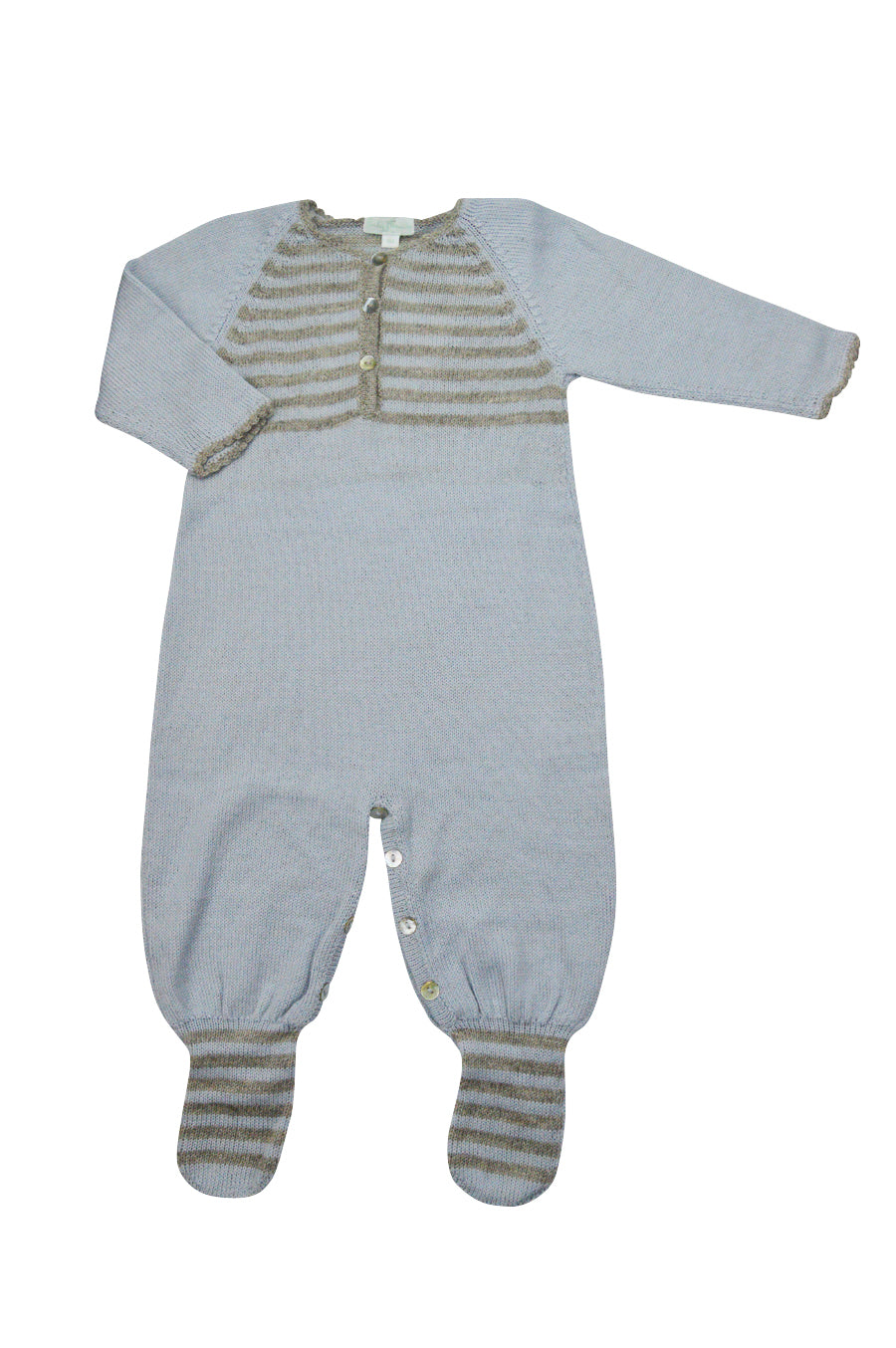Blue Grey Baby Alpaca Footie - Little Threads Inc. Children's Clothing