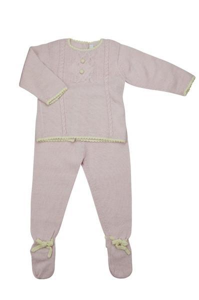Pink Baby Alpaca Sweater & Footie Pant Set - Little Threads Inc. Children's Clothing